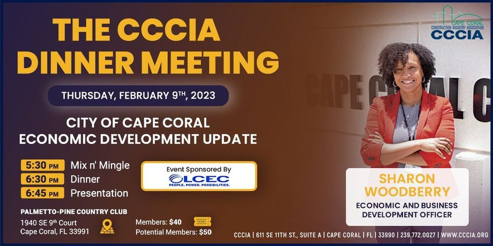 CCCIA February Dinner Meeting - Sponsored by LCEC at Palmetto-Pine ...
