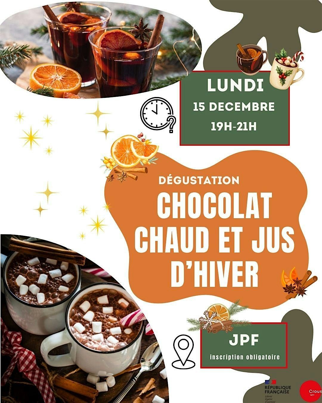 Chocolat chaud et jus d'hiver