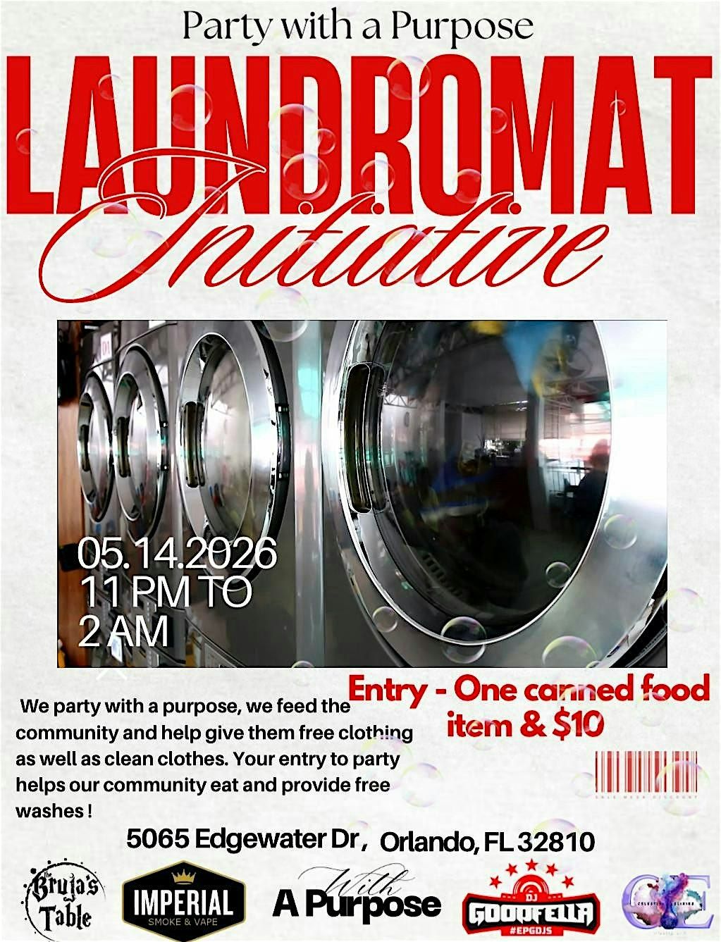Orlando House Party for a Cause Free Laundry + Food Drive