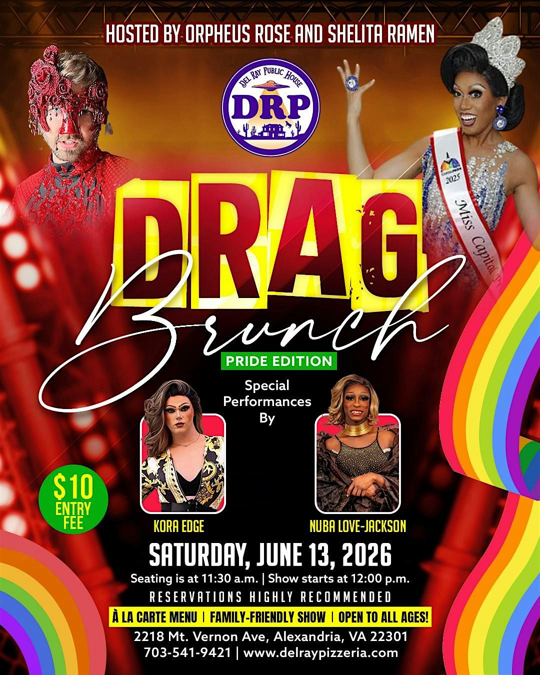 DRP Drag Brunch \u2013 Pride Edition | Hosted by Orpheus Rose & Shelita Ramen