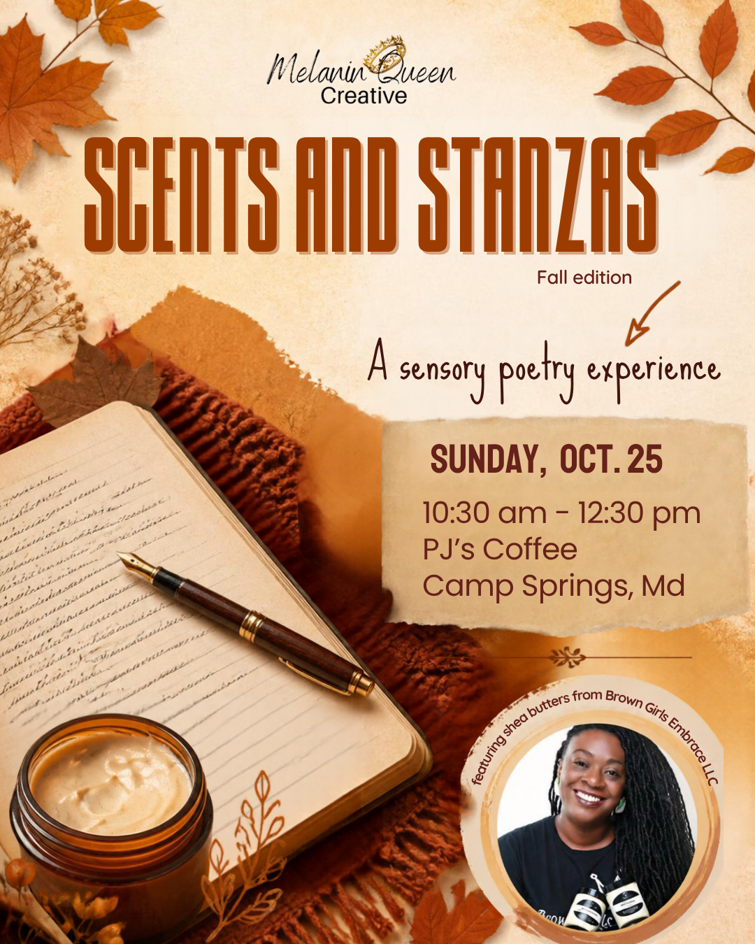 Scents & Stanzas: Fall Poetry Meetup at Pj's Coffee, Suitland on 25th ...