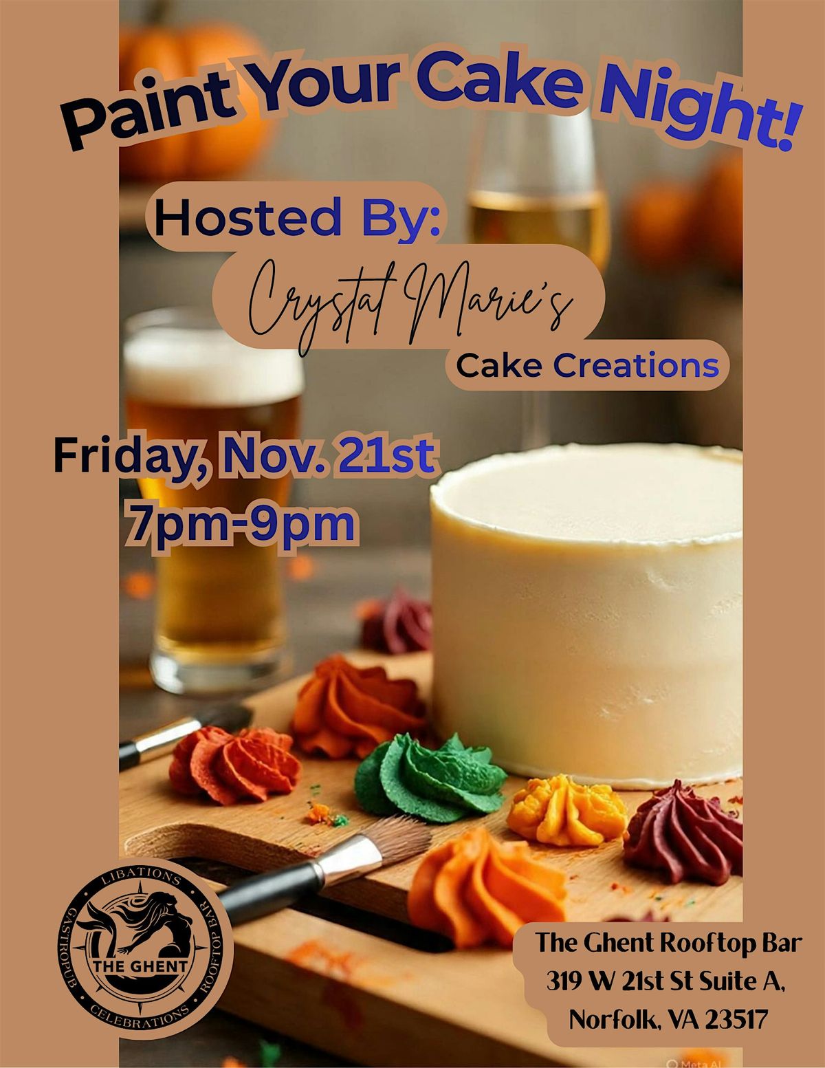 Paint Your Cake Night: An Edible Art Workshop with Crystal Marie