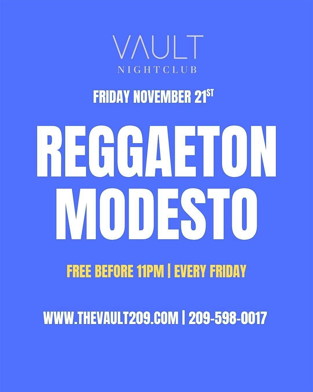 Reggaeton Modesto Every Friday @ Vault Nightclub