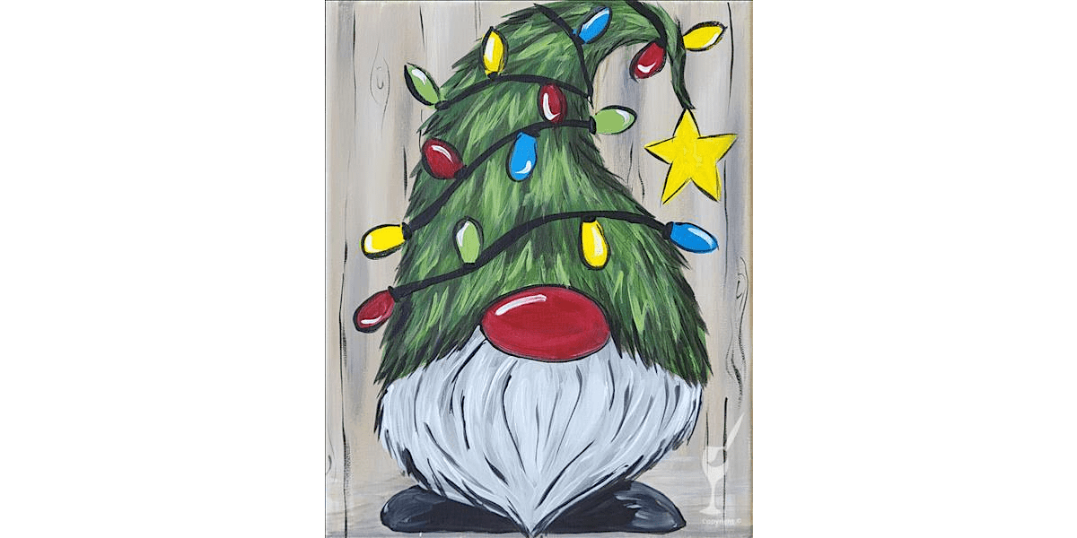 Silly Christmas Tree Gnome - Paint and Sip in Houston | Classpop!\u2122