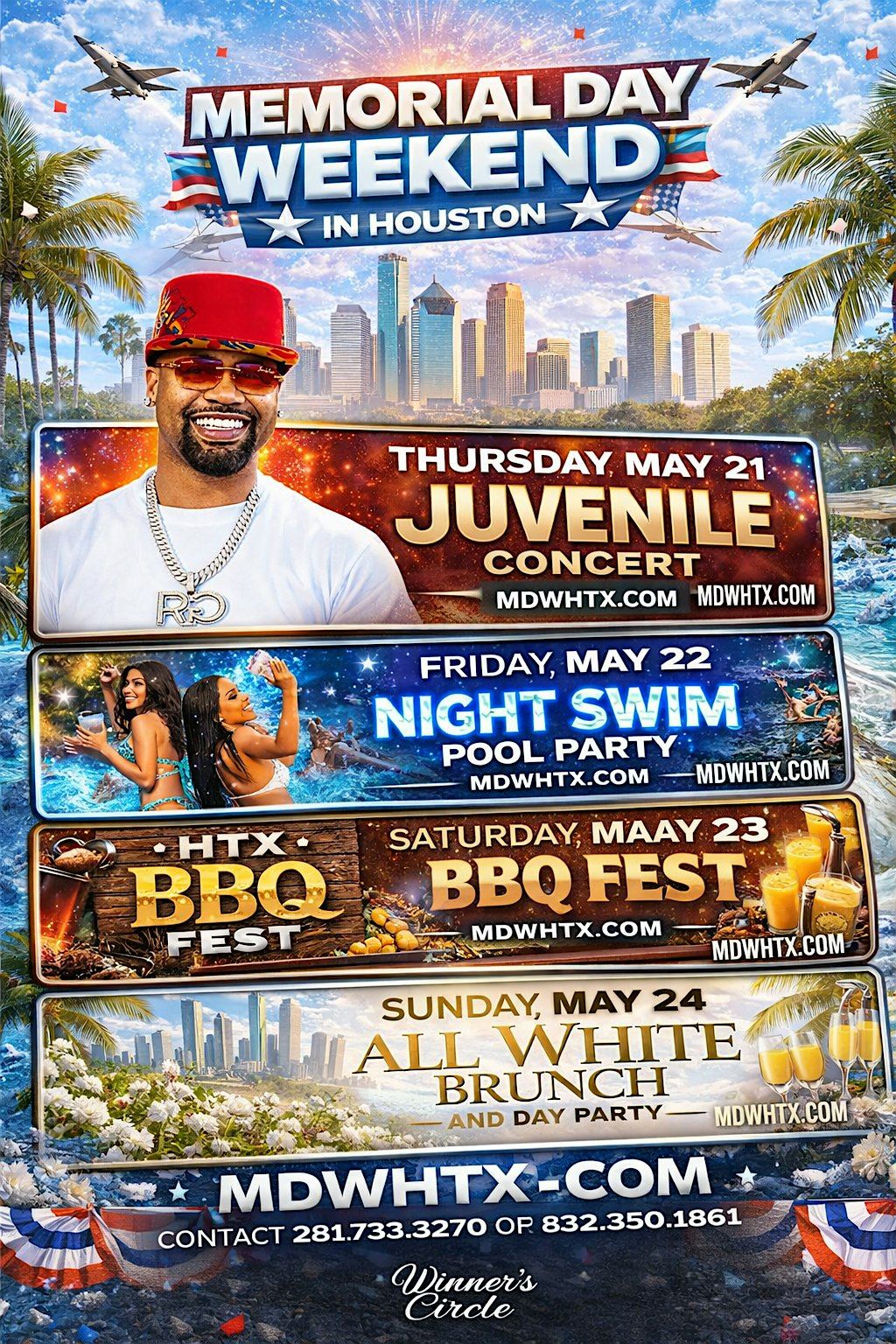 JUVENILE LIVE IN CONCERT MEMORIAL DAY WEEKEND HTX LINE UP 2026