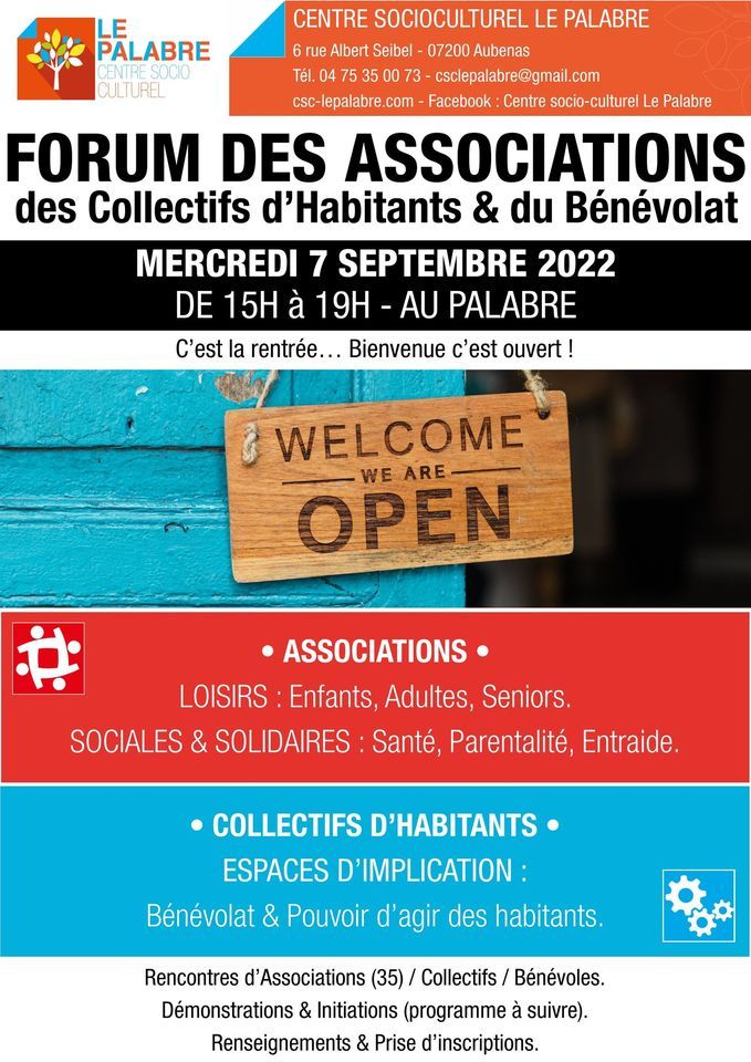 FORUM DES ASSOCIATIONS, Des Collectifs Dhabitants & Du Bénévolat ...