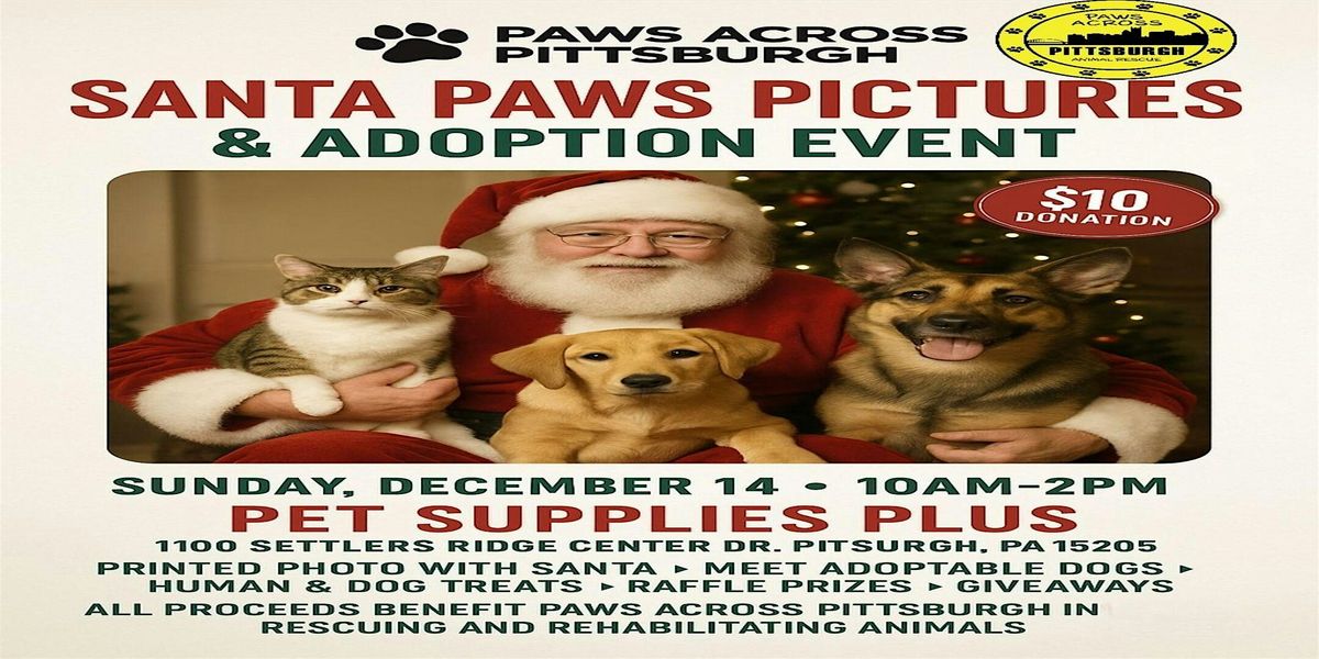Santa Paws Pictures and Adoption Event at Pet Supplies Plus Robinson