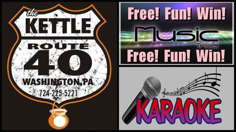 Music Trivia and Karaoke at The Kopper Kettle! Kopper Kettle, Washington, PA July 16 to July 17