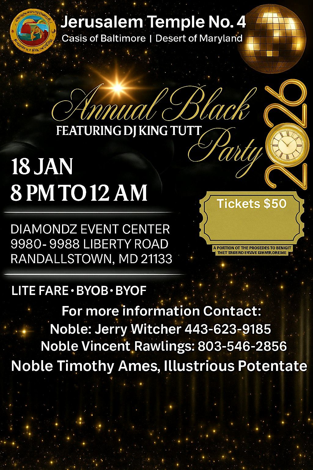 Jerusalem Temple 4 Annual Black Party