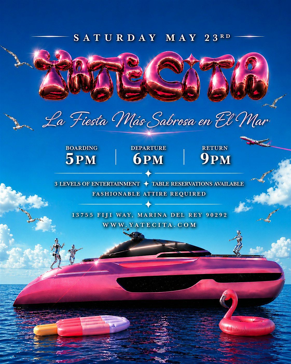 Yatecita Latin Yacht Party - La Fiesta M\u00e1s Sabrosa en El Mar - Sat May 23rd