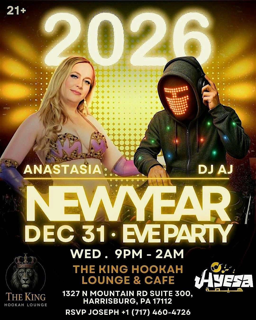 Celebrate New Years's Eve 2026 At King Hookah Lounge and Cafe