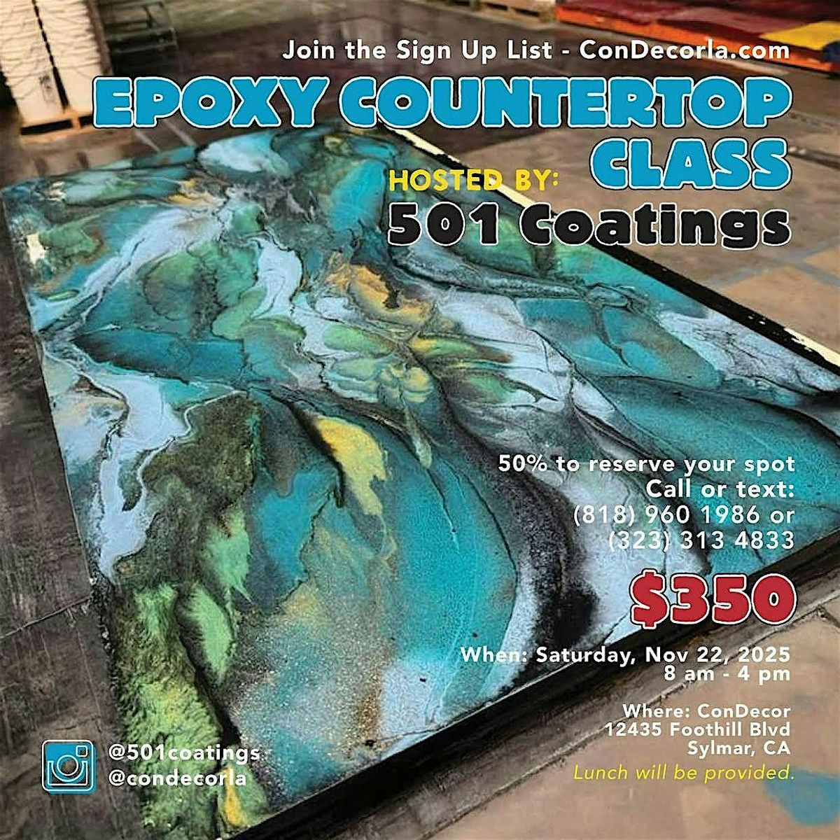 Metallic Epoxy Countertop Class