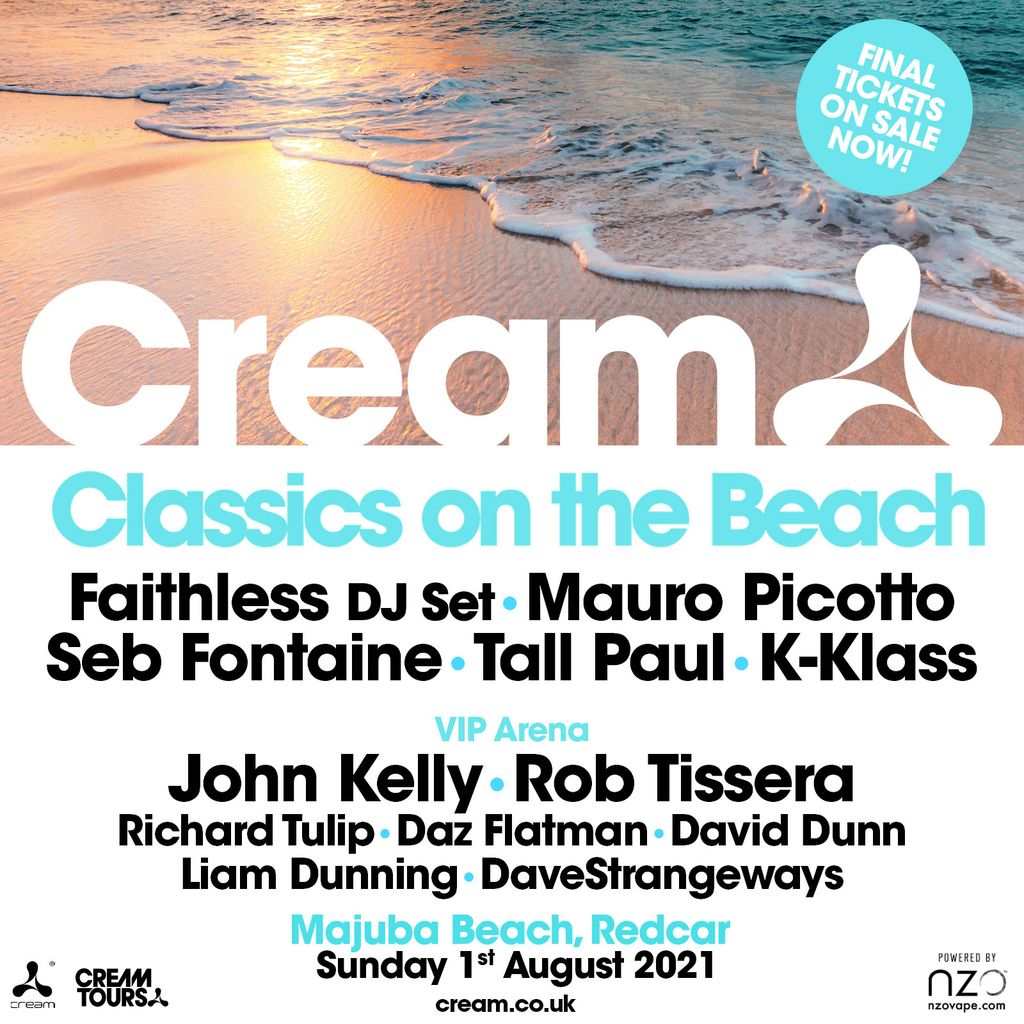 Cream Classics On The Beach Tickets Majuba Beach Middlesbrough En August 1 2021