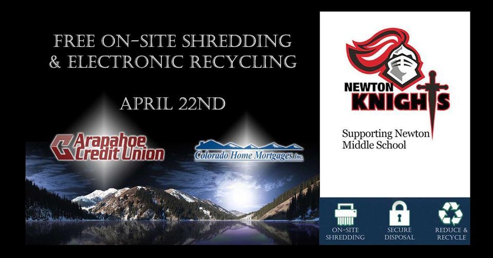 2023 Free Shred and Electronic Recycling by Arapahoe CU. Supporting