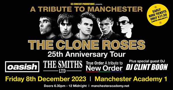 A TRIBUTE TO MANCHESTER, The Clone Roses, Oasish, The Smiths Ltd, True ...