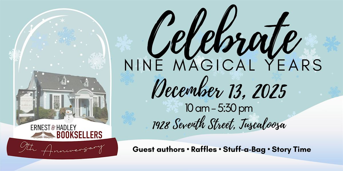 9th Anniversary Celebration at Ernest & Hadley Booksellers