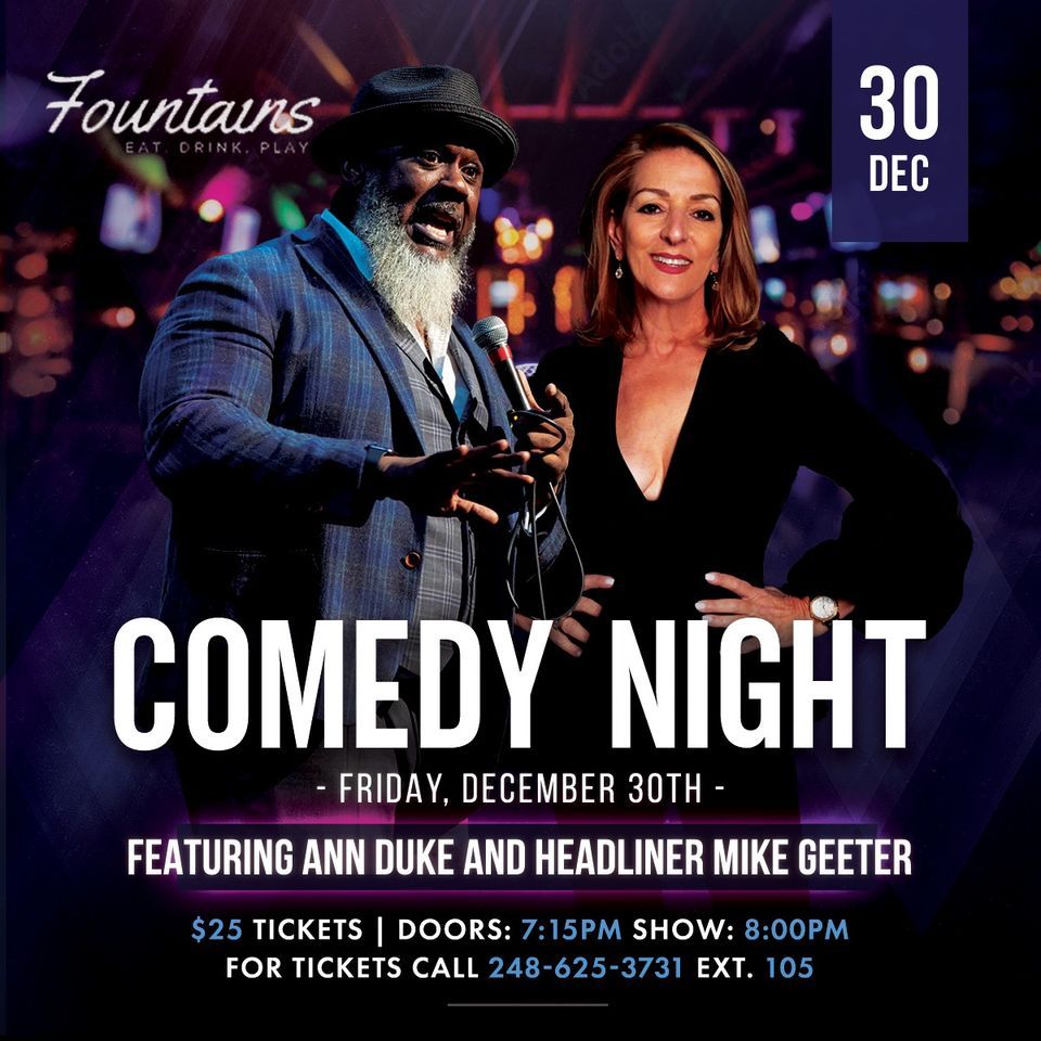Comedy Night with Headliner Mike Geeter featuring Ann Duke The