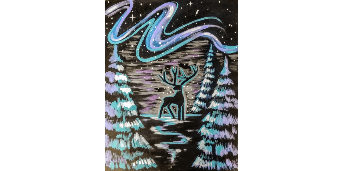 Aurora's Magical Glow - Paint and Sip in Houston | Classpop!\u2122