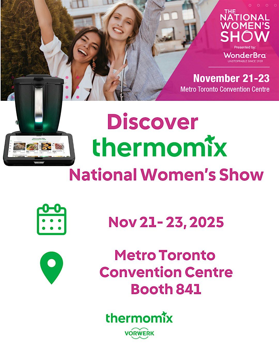 Thermomix\u00ae TM7 at the National Women\u2019s Show \u2013 Booth 841