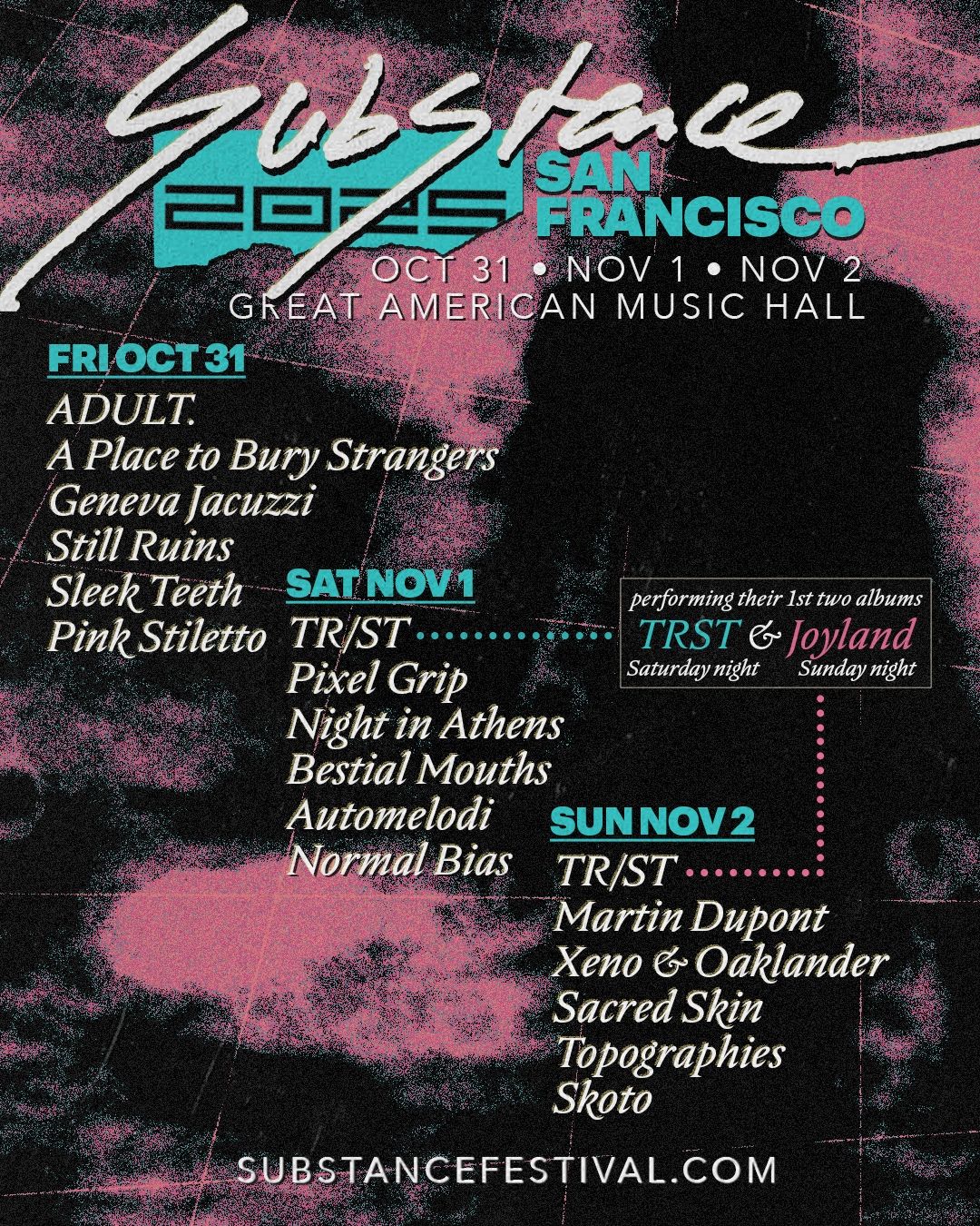 Adult. A Place to Bury Strangers & Geneva Jacuzzi