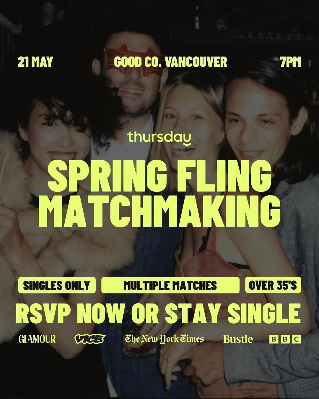 Thursday | Spring Fling Matchmaking - Multiple Matches! 35+ | Good Co | Vancouver