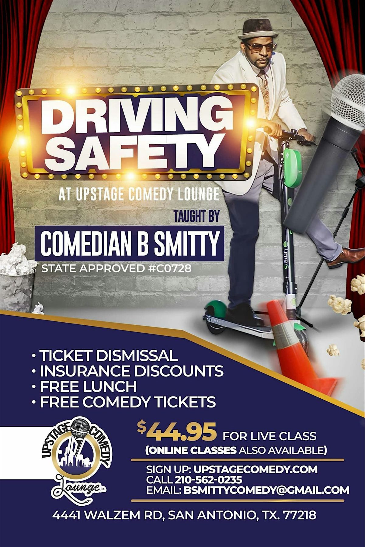 Driving Safety Comedy Class  - Taught by Comedian B Smitty at Upstage Comed