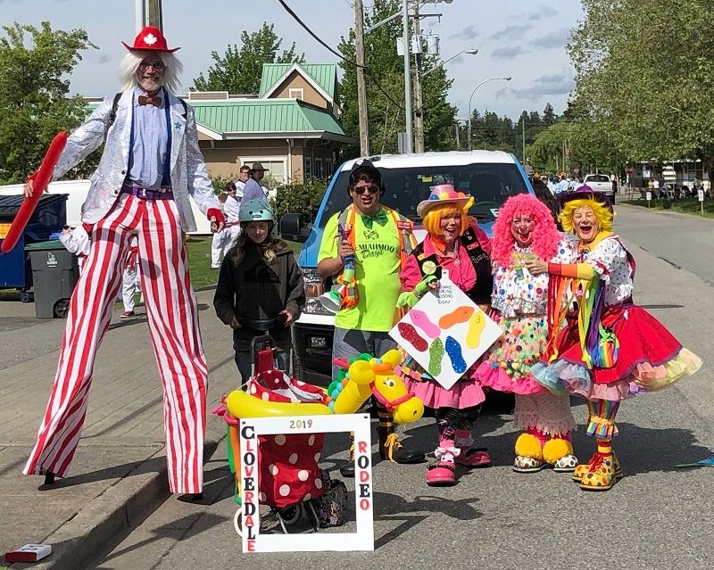Raincoast Clown Troupe at the Cloverdale Rodeo Parade 2022 Cloverdale