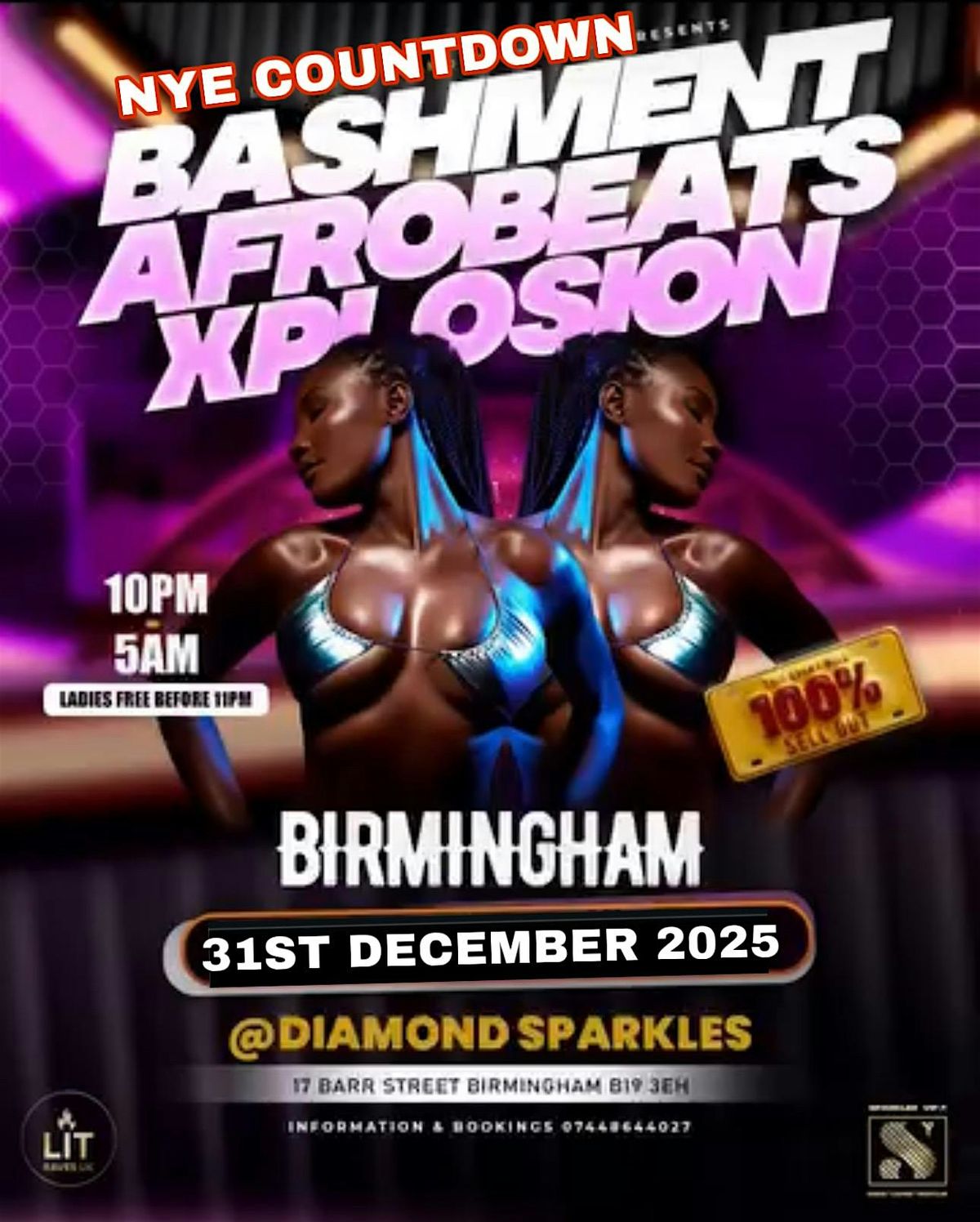 NYE COUNTDOWN BIRMINGHAM- BASHMENT AFROBEATS XPLO