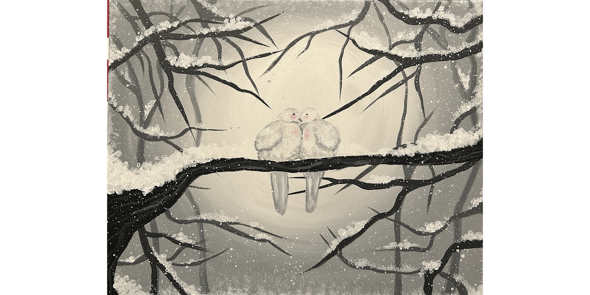 Snowy Lovebirds  - Paint and Sip in Phoenix | Classpop!\u2122