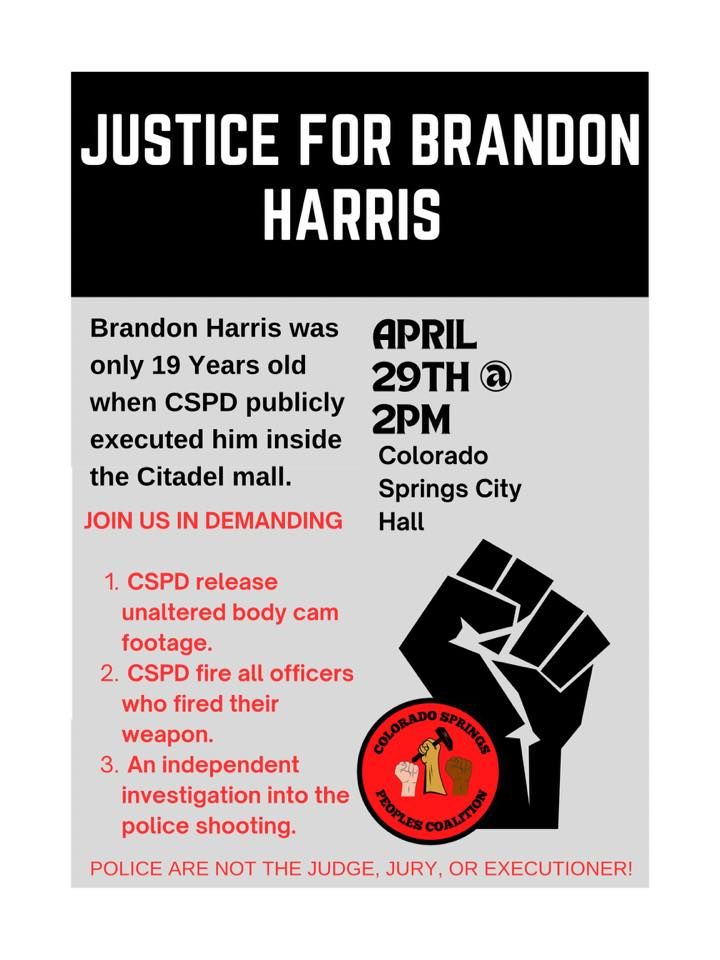Justice For Brandon Harris | Colorado Springs City Hall | April 29, 2023