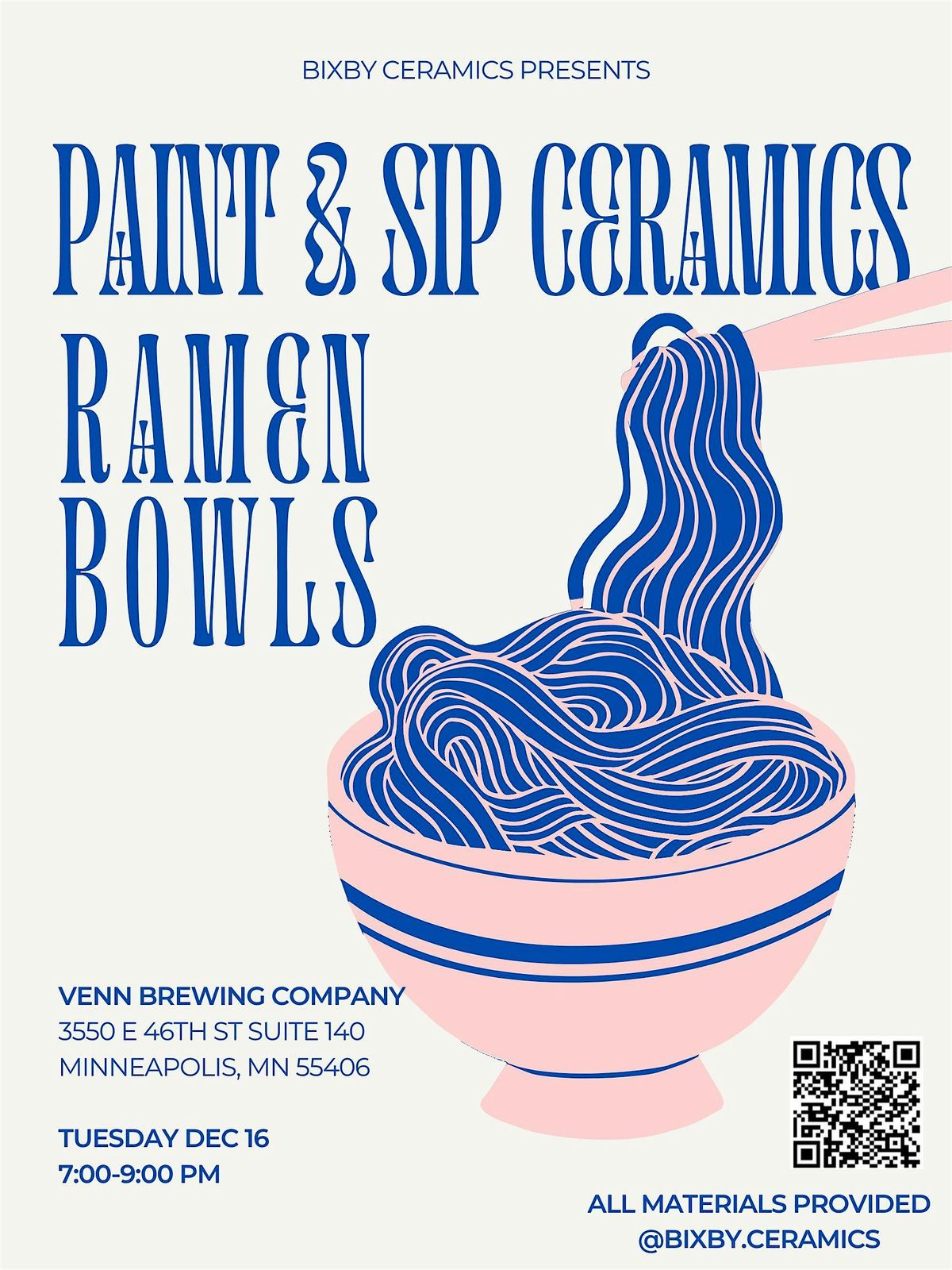 Paint and Sip Ceramics: Ramen Bowl