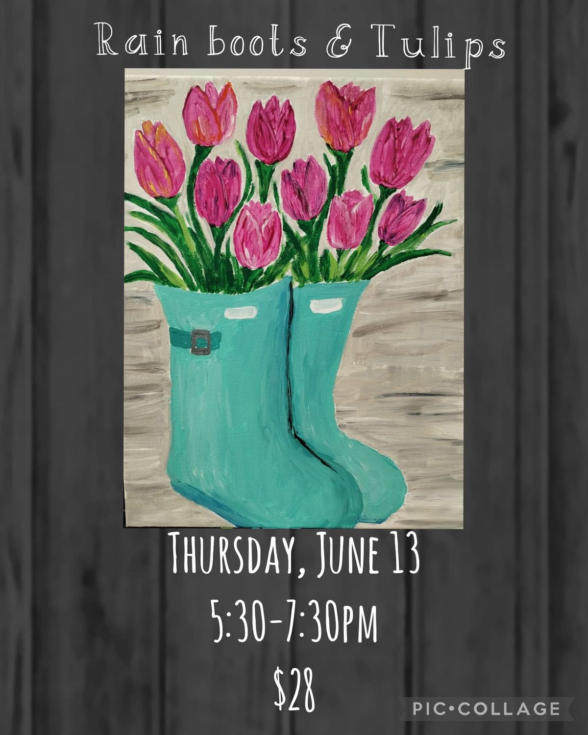 Rain boots and tulips painting | 1900 S Washington St., Suite E, Grand