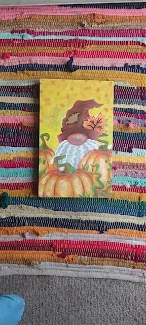 Fall Paint:  Gnome-body loves pumpkins like I do!