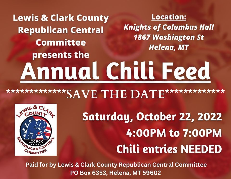 Annual Chili Feed 2022 | Knights of Columbus, Helena, MT | October 22, 2022
