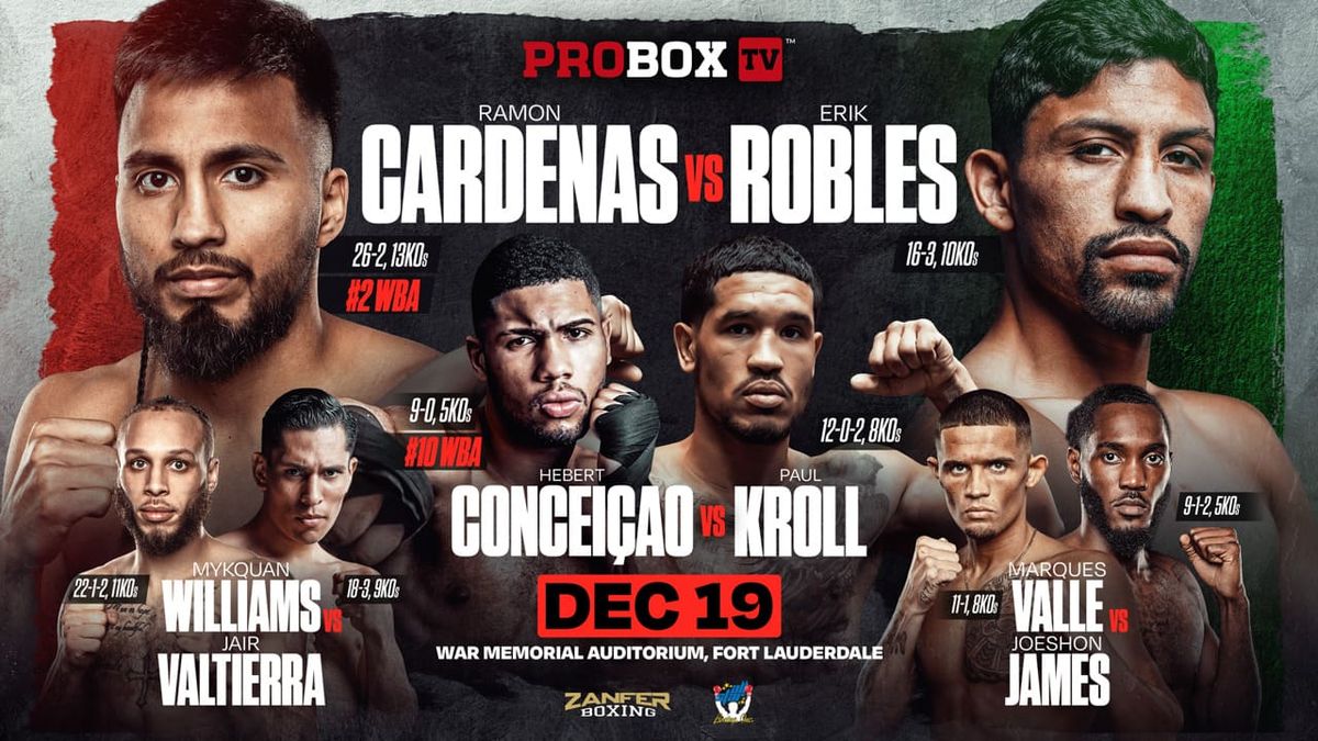 ProboxTV Contender Series: Ramon Cardenas vs Erik Robles at War Memorial Auditorium-FL