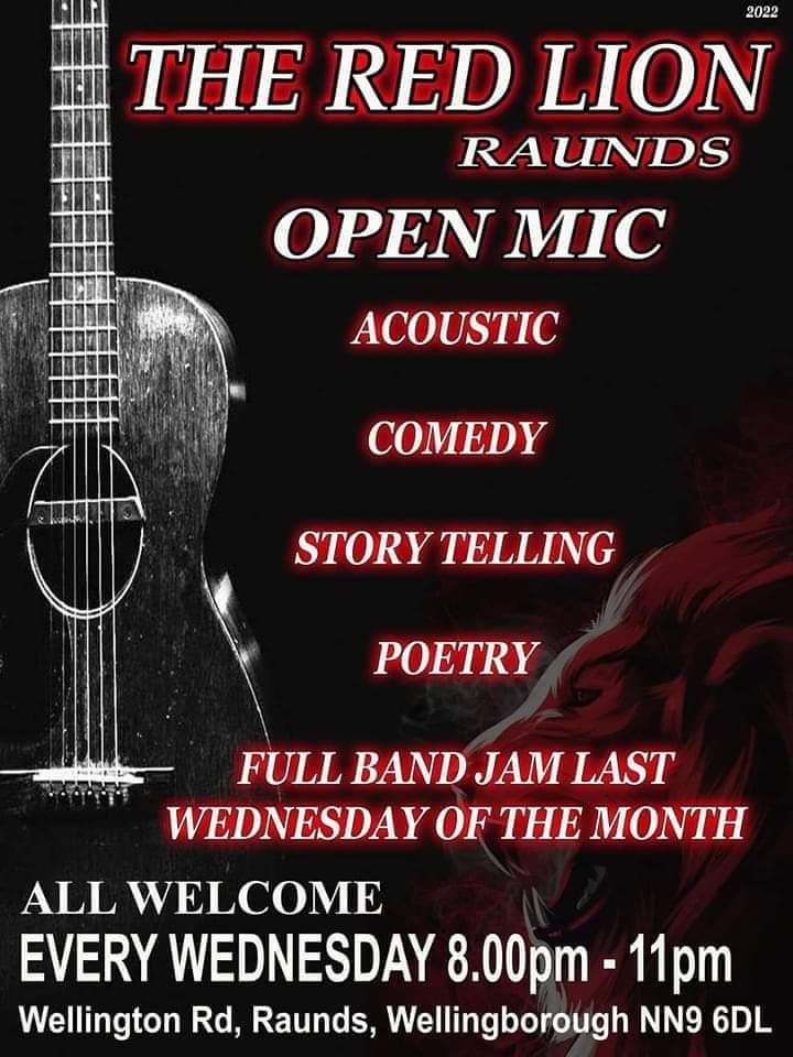 Open Mic Night | The Red Lion Raunds, Wellingborough, EN | August 21, 2024