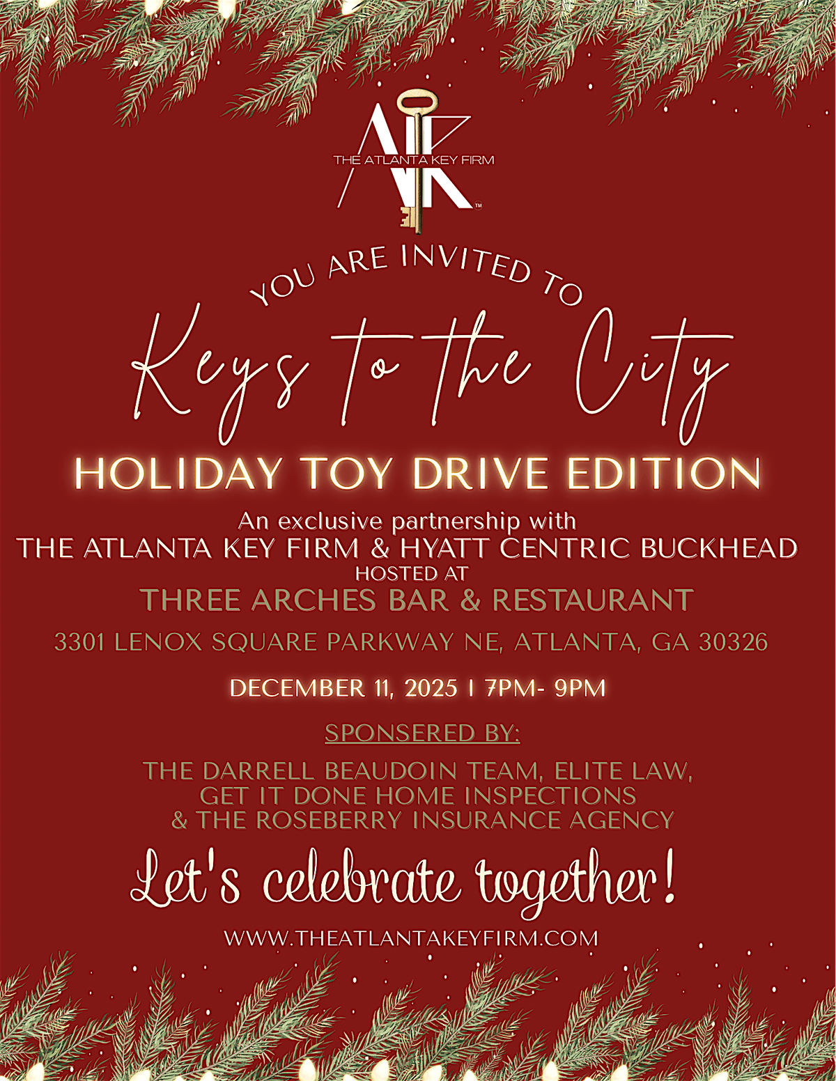 KEYS TO THE CITY HOLIDAY TOY DRIVE EDITION