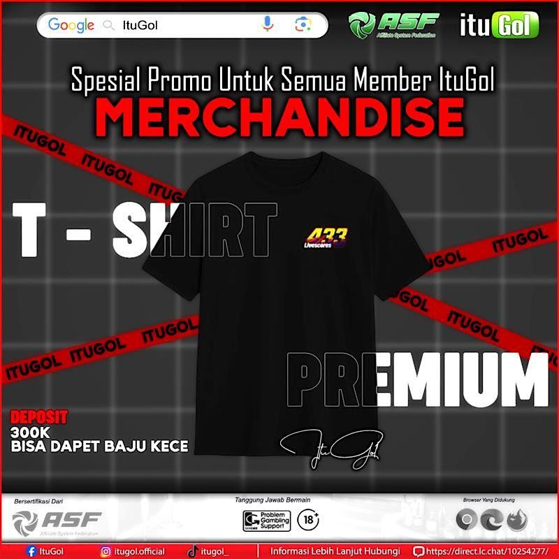 ITUGOL Merchandise Gratis T-shirt Premium Untuk Semua Member