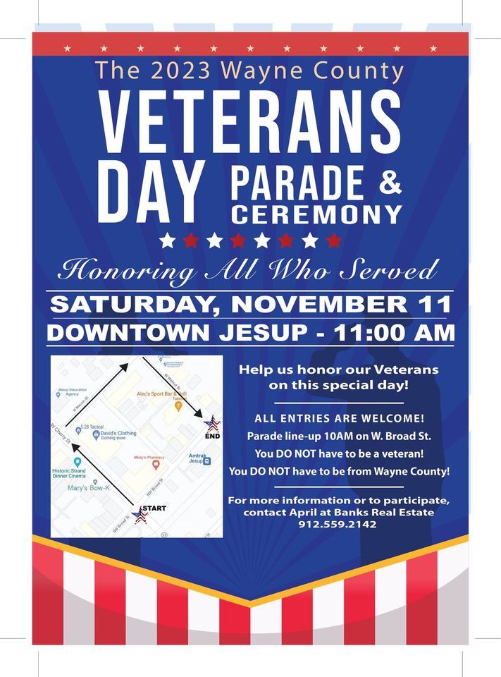 2023 Veterans Day Parade 101 SW Broad St, Jesup, GA 315451148