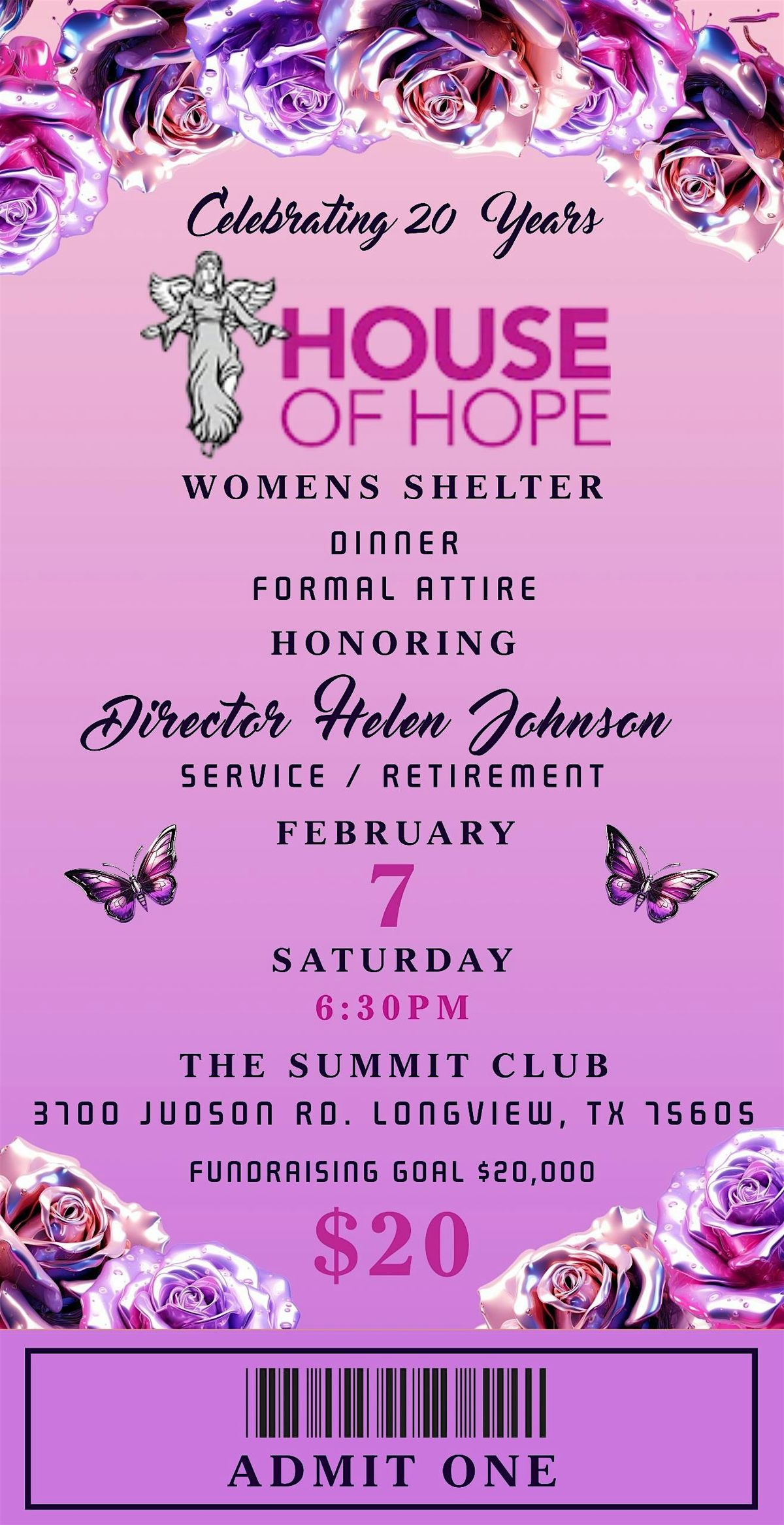 HOUSE OF HOPE WOMENS SHELTER CELEBRATING 20 YEARS & HELEN'S RETIREMENT