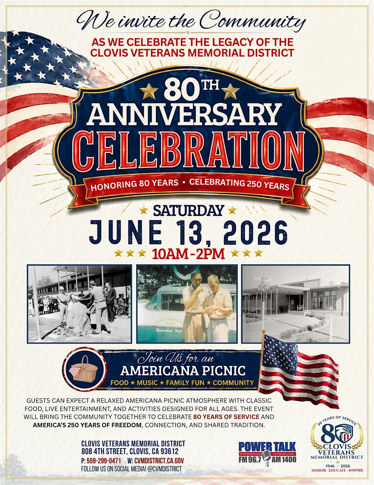 Clovis Veterans Memorial District 80th Anniversary Celebration