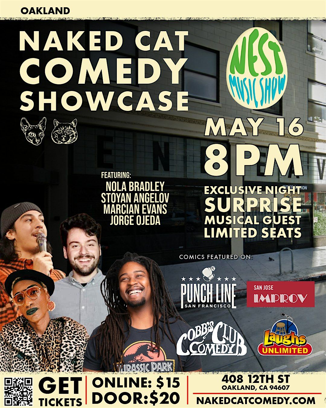 Naked Cat Comedy Showcase \u2013 Oakland (Saturday Night)