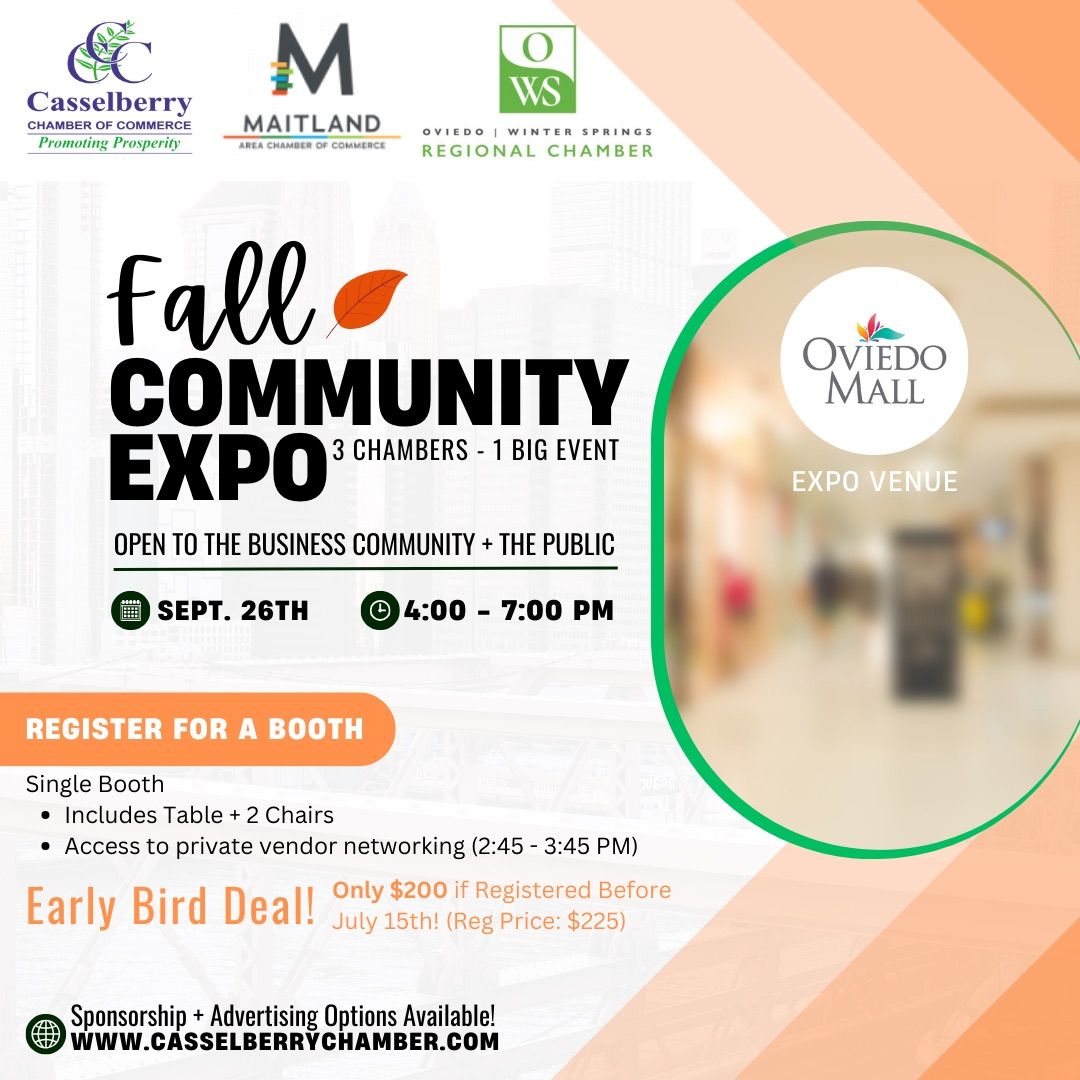 Community Fall Expo Oviedo Mall September 26, 2024