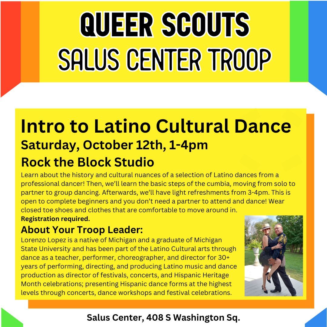 Queer Scouts Intro to Latino Cultural Dance Rock the Block Studio