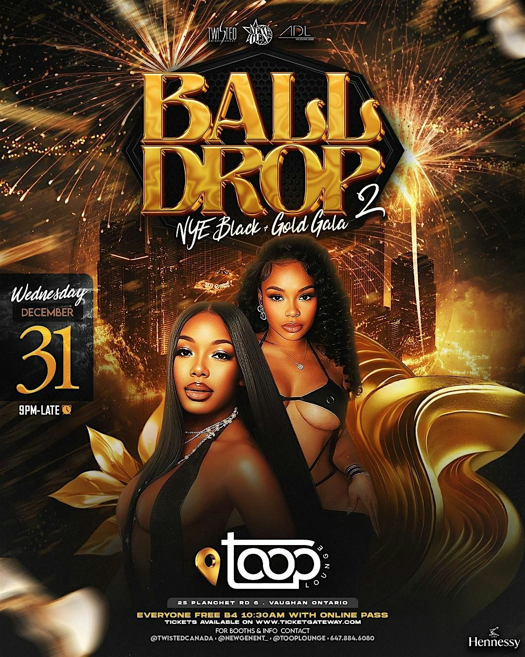 Ball Drop 2 | Nye Dec 31st | Toop Lounge