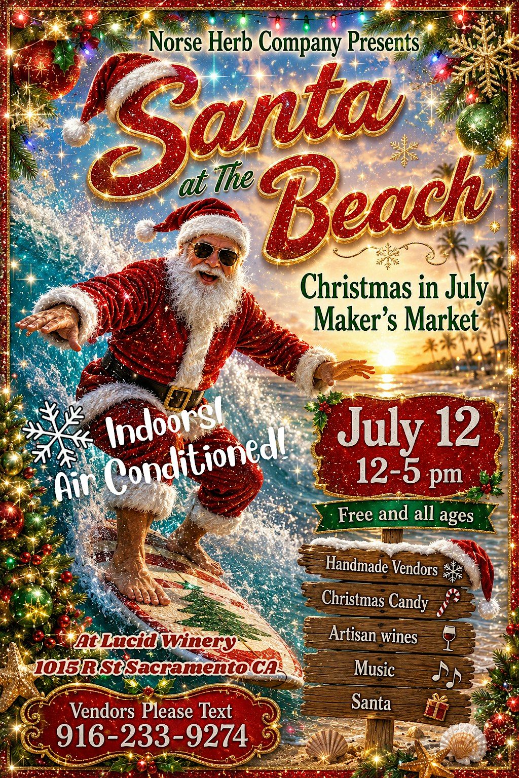 Santa at The Beach Christmas in July Market