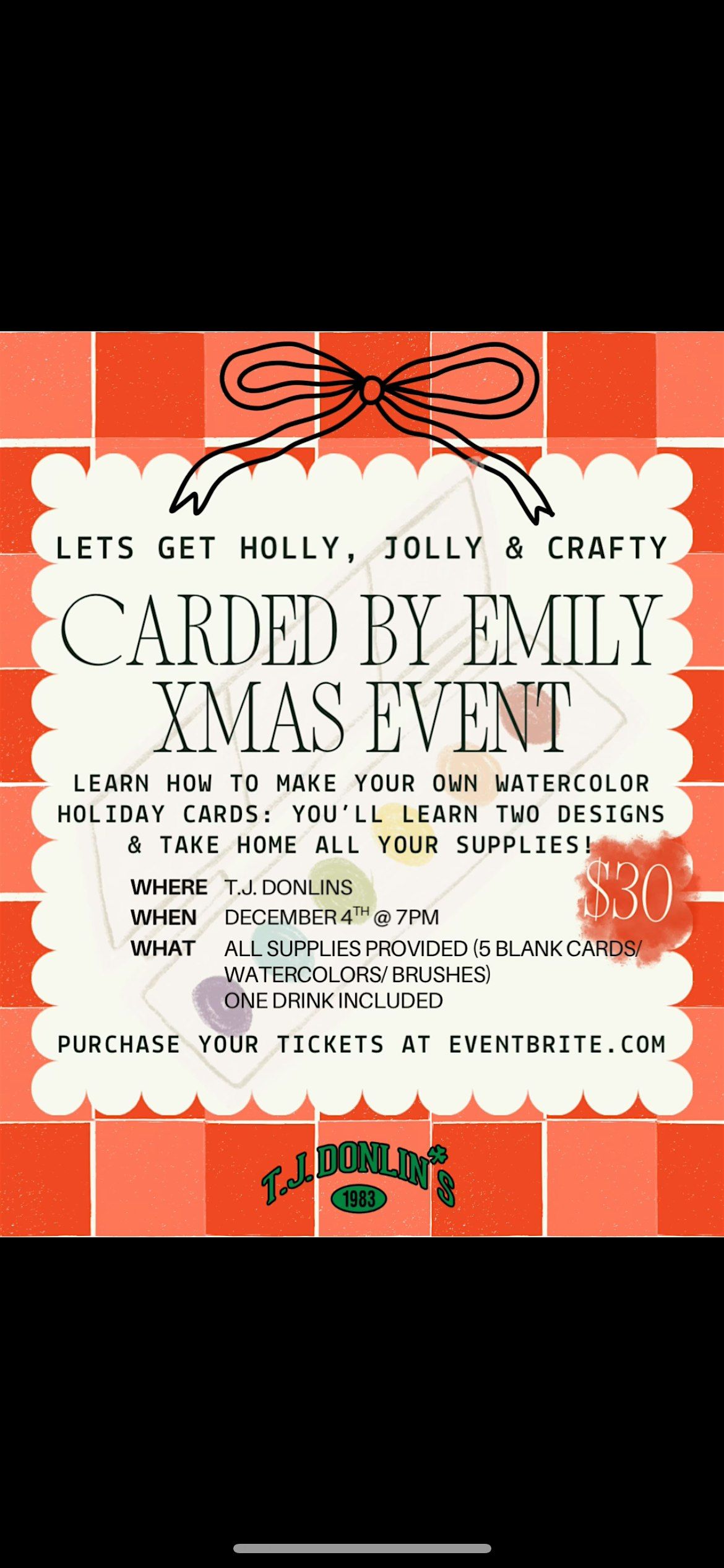 Carded by Emily Christmas Event