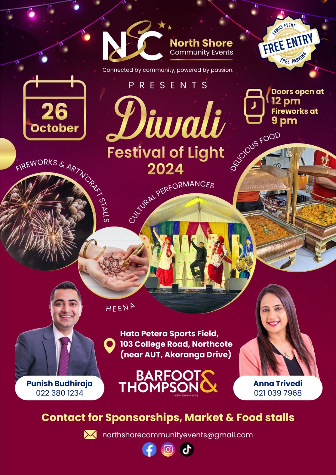 North Shore Diwali Festival 2024 Hato Petera College, Auckland, AU