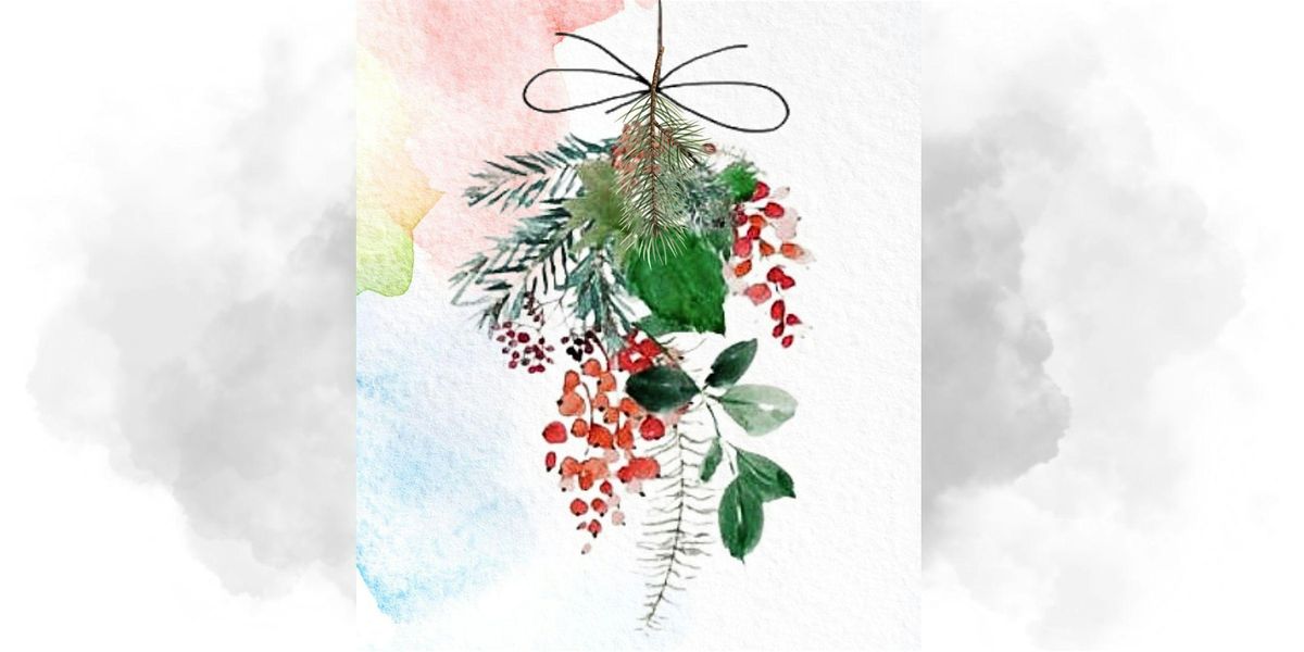 Colorful Mistletoe Watercolor  Painting Class