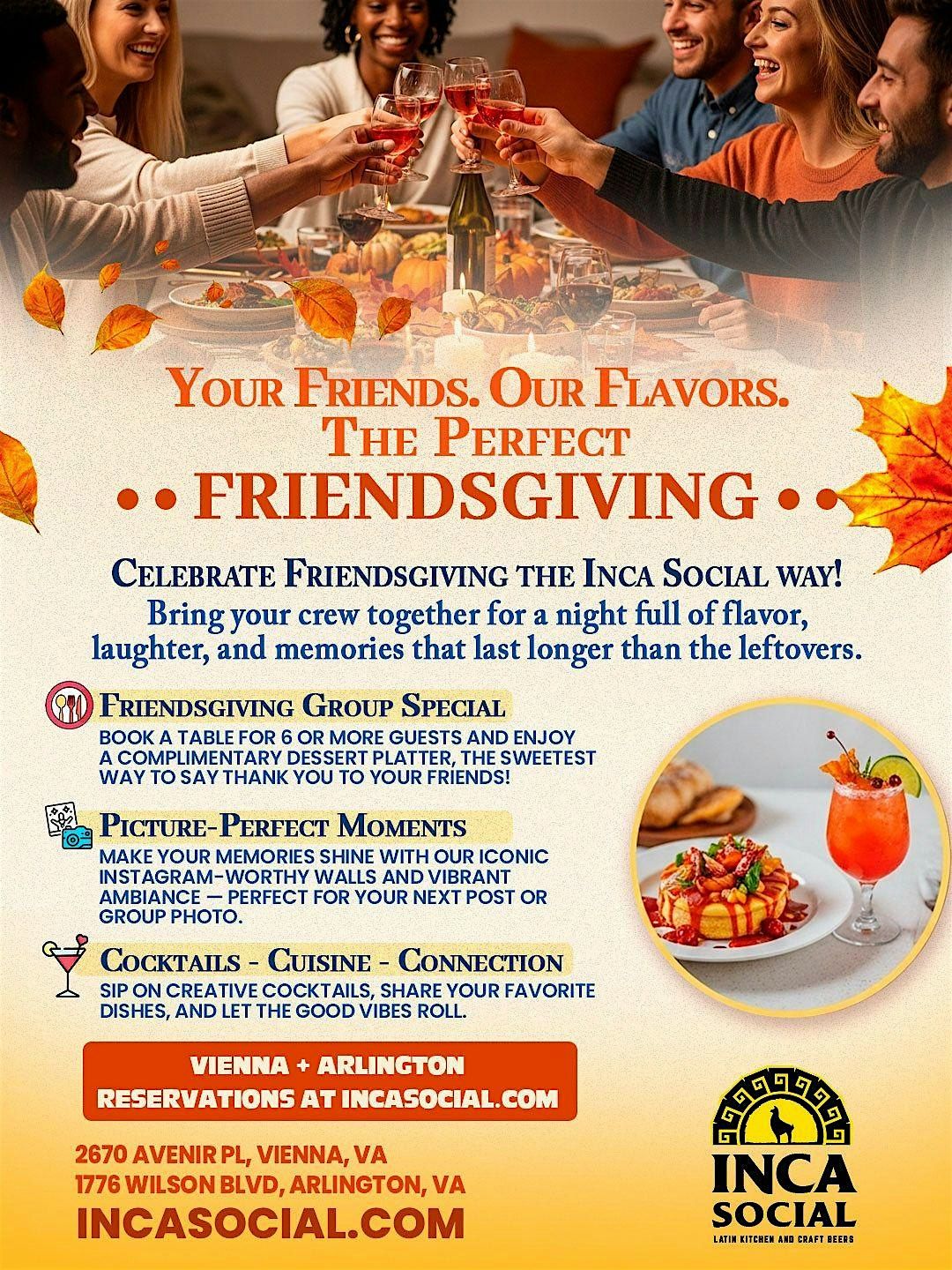 Your Friends. Our Flavors. The Perfect Friendsgiving #Arlington